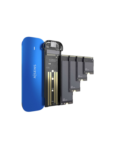 AISENS ASM2-026BLU caja para disco duro externo Caja externa para unidad de estado sólido (SSD) Azul M.2