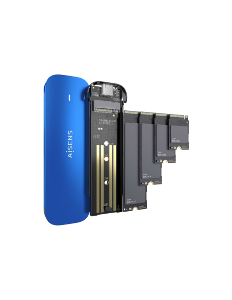 AISENS ASM2-026BLU caja para disco duro externo Caja externa para unidad de estado sólido (SSD) Azul M.2