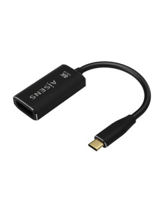 AISENS Conversor Aluminio USB-C a Displayport 8K@60Hz, USB-C/M-DP/H, Negro, 15cm