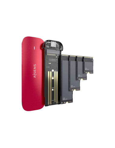 AISENS ASM2-027RED caja para disco duro externo Caja externa para unidad de estado sólido (SSD) Rojo M.2