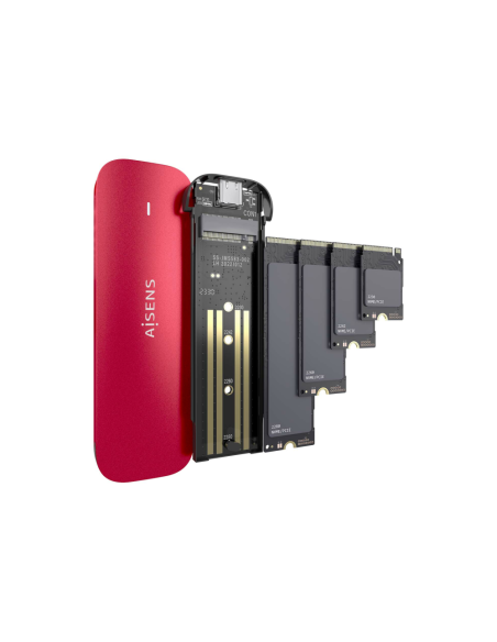 AISENS ASM2-027RED caja para disco duro externo Caja externa para unidad de estado sólido (SSD) Rojo M.2