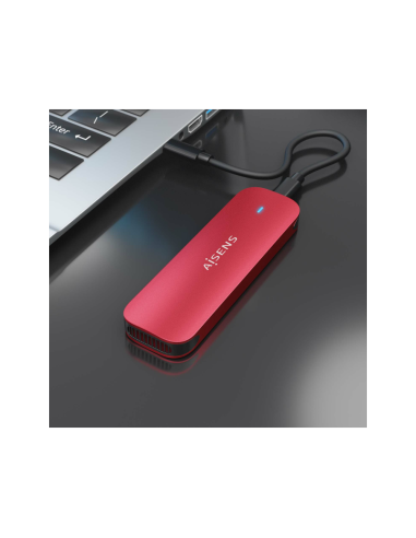 AISENS ASM2-027RED caja para disco duro externo Caja externa para unidad de estado sólido (SSD) Rojo M.2