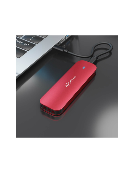 AISENS ASM2-027RED caja para disco duro externo Caja externa para unidad de estado sólido (SSD) Rojo M.2