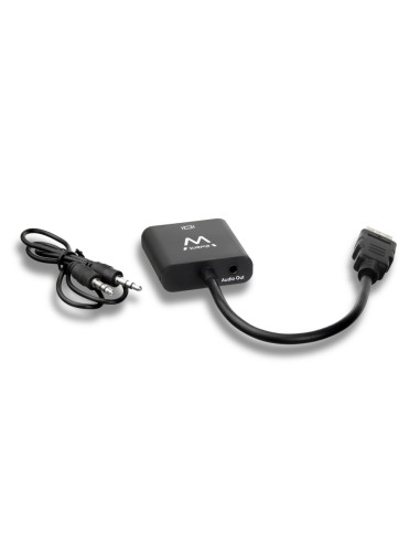 Ewent EW9864 adaptador de cable de vídeo 0,2 m HDMI VGA, 3.5mm Negro