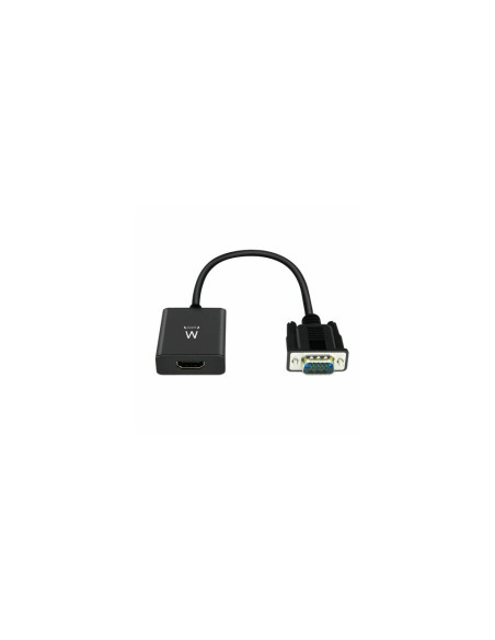 Ewent EW9866 adaptador de cable de vídeo 0,202 m VGA (D-Sub) HDMI + 3.5mm Negro