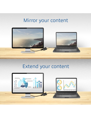 Ewent EW9825 adaptador de cable de vídeo 0,15 m USB Tipo C DisplayPort Negro