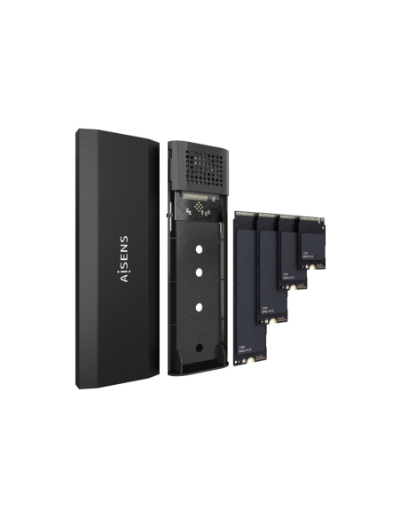 AISENS ASM2-028B caja para disco duro externo Caja externa para unidad de estado sólido (SSD) Negro