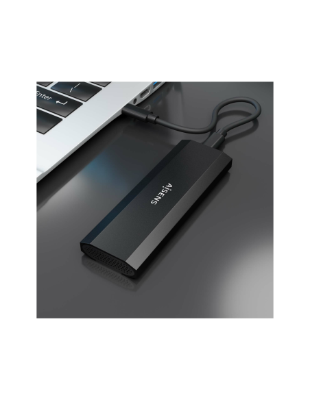 AISENS ASM2-028B caja para disco duro externo Caja externa para unidad de estado sólido (SSD) Negro
