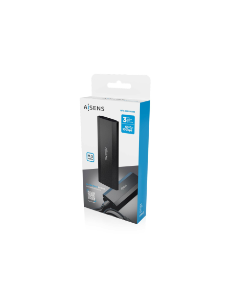 AISENS ASM2-028B caja para disco duro externo Caja externa para unidad de estado sólido (SSD) Negro