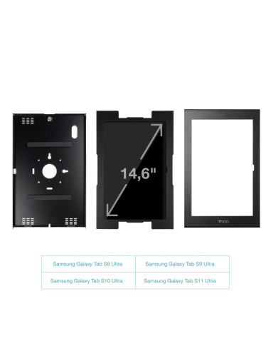 TooQ Marco Antirrobo para Tablets de 14,6”, Negro
