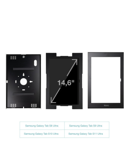 TooQ Marco Antirrobo para Tablets de 14,6”, Negro