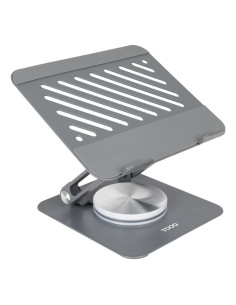 TooQ Soporte Elevador con rotación 360° y ajustable, para dispositivos de hasta 13”, Color Gris Oscuro