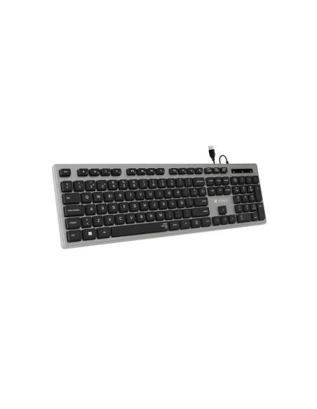 SUBBLIM Teclado Ergonómico con cable USB Plano Silencioso Gris/Negro Ergo