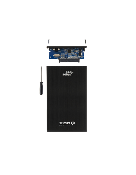 TooQ TQE-2522B caja para disco duro externo Caja de disco duro (HDD) Negro 2.5"