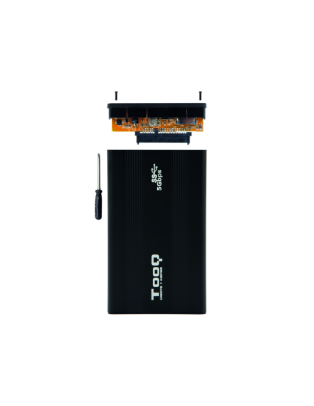 TooQ TQE-2524B caja para disco duro externo Caja de disco duro (HDD) Negro 2.5"