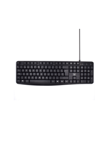 Ewent EW3001 teclado Oficina USB QWERTY Español Negro