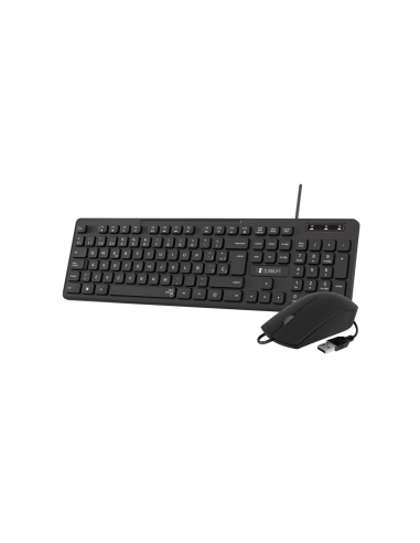 SUBBLIM Teclado Ergonómico y ratón Combo Business Slim Silencioso con cable USB