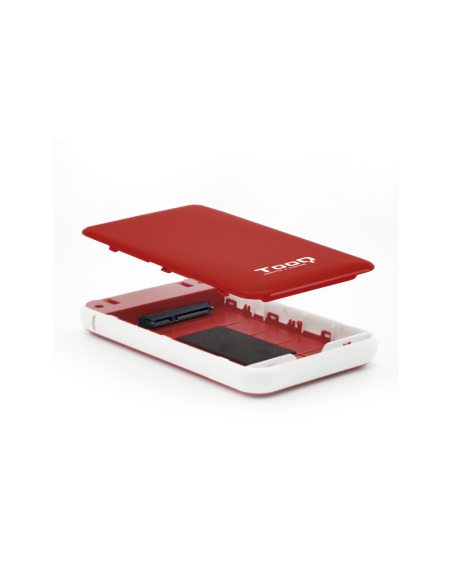 TooQ TQE-2528R caja para disco duro externo Caja externa para unidad de estado sólido (SSD) Rojo 2.5"