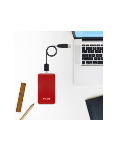 TooQ TQE-2528R caja para disco duro externo Caja externa para unidad de estado sólido (SSD) Rojo 2.5"