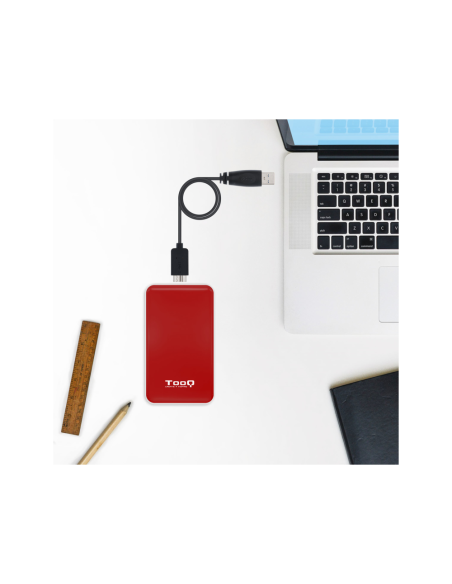 TooQ TQE-2528R caja para disco duro externo Caja externa para unidad de estado sólido (SSD) Rojo 2.5"