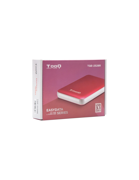 TooQ TQE-2528R caja para disco duro externo Caja externa para unidad de estado sólido (SSD) Rojo 2.5"