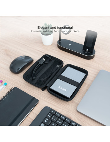 TooQ Estuche Protector para Caja Externa de 2.5”, Negro