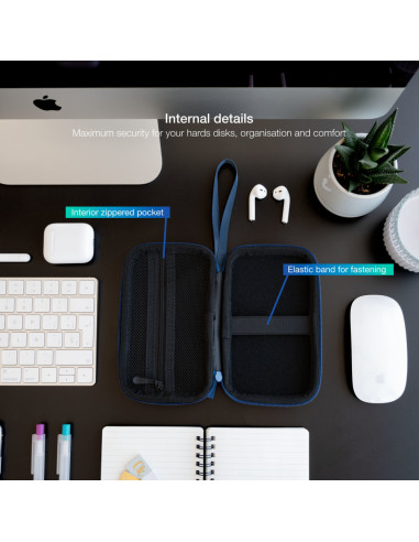 TooQ Estuche Protector para Caja Externa de 2.5”, Azul Pacífico