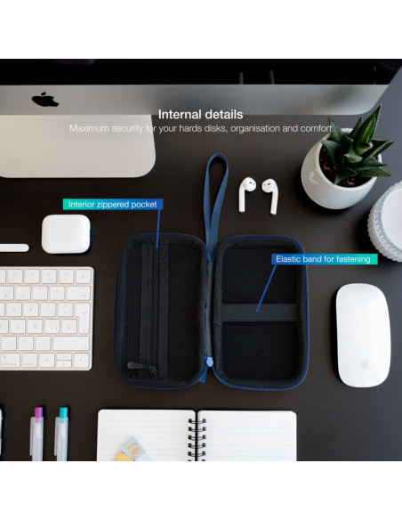 TooQ Estuche Protector para Caja Externa de 2.5”, Azul Pacífico