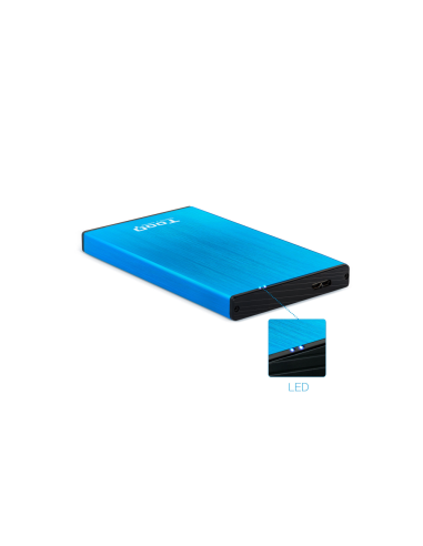TooQ TQE-2527BL caja para disco duro externo Caja de disco duro (HDD) Negro, Azul 2.5"