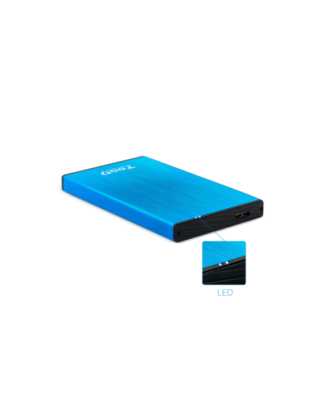 TooQ TQE-2527BL caja para disco duro externo Caja de disco duro (HDD) Negro, Azul 2.5"