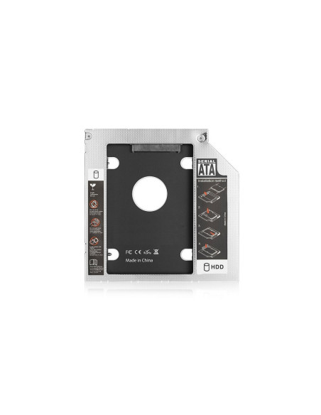 Ewent EW7003 funda para disco duro externo Acrilonitrilo butadieno estireno (ABS), Aluminio Negro, Blanco