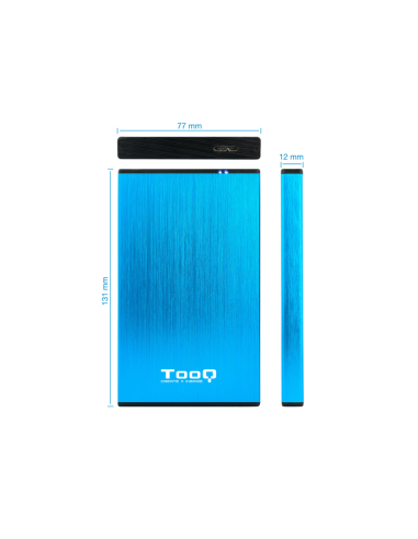 TooQ TQE-2527BL caja para disco duro externo Caja de disco duro (HDD) Negro, Azul 2.5"