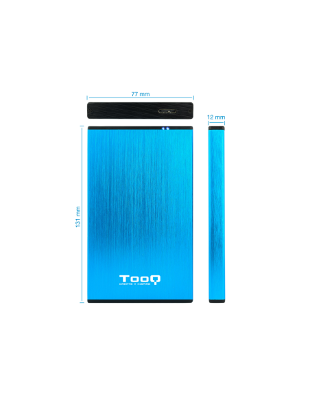 TooQ TQE-2527BL caja para disco duro externo Caja de disco duro (HDD) Negro, Azul 2.5"