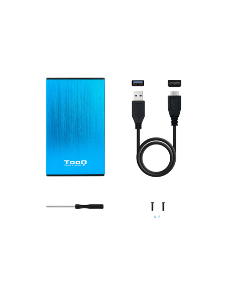 TooQ TQE-2527BL caja para disco duro externo Caja de disco duro (HDD) Negro, Azul 2.5"