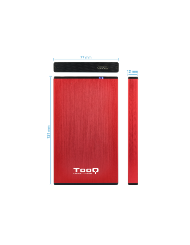 TooQ TQE-2527R caja para disco duro externo Caja de disco duro (HDD) Negro, Rojo 2.5"