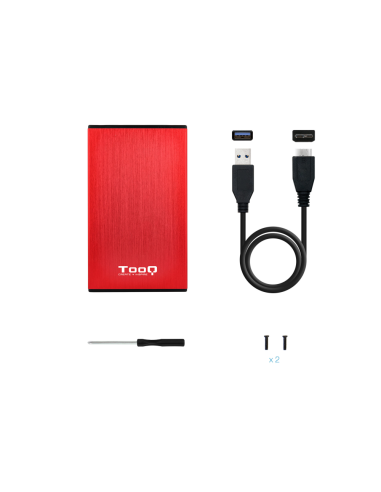 TooQ TQE-2527R caja para disco duro externo Caja de disco duro (HDD) Negro, Rojo 2.5"