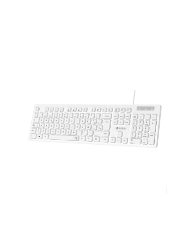SUBBLIM Teclado Ergonómico Business Slim Silencioso con cable USB Blanco