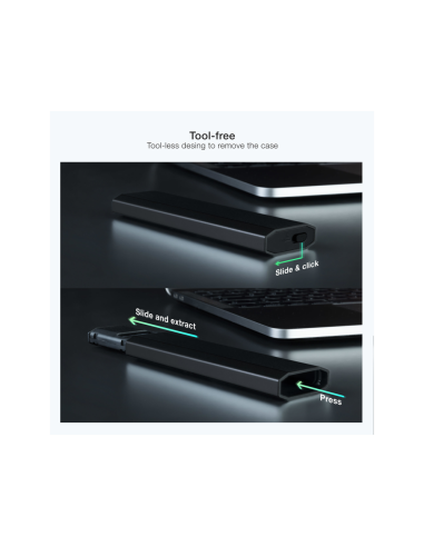 TooQ Shura Caja externa para unidad de estado sólido (SSD) Negro M.2