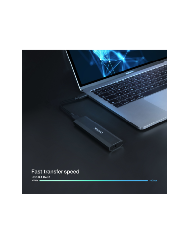 TooQ Shura Caja externa para unidad de estado sólido (SSD) Negro M.2