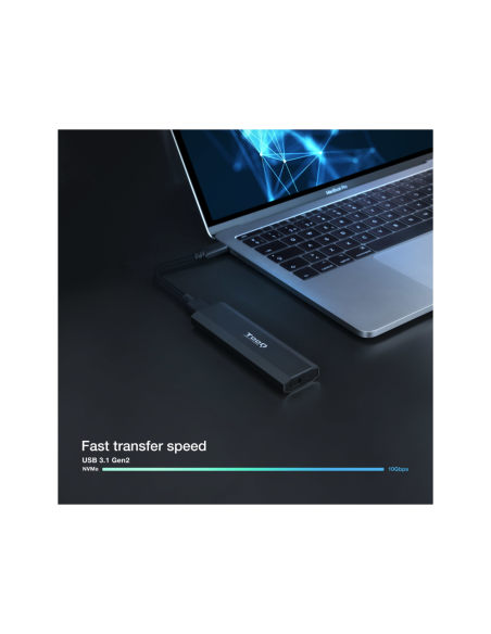 TooQ Shura Caja externa para unidad de estado sólido (SSD) Negro M.2