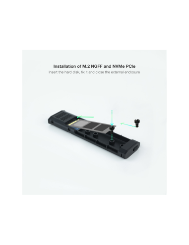 TooQ Shura Caja externa para unidad de estado sólido (SSD) Gris M.2