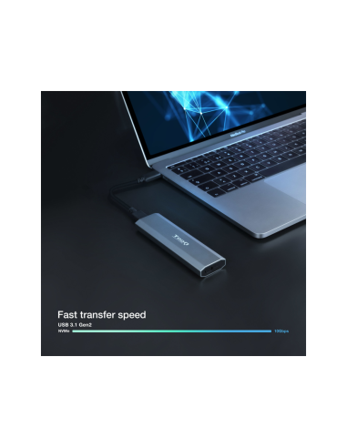 TooQ Shura Caja externa para unidad de estado sólido (SSD) Gris M.2