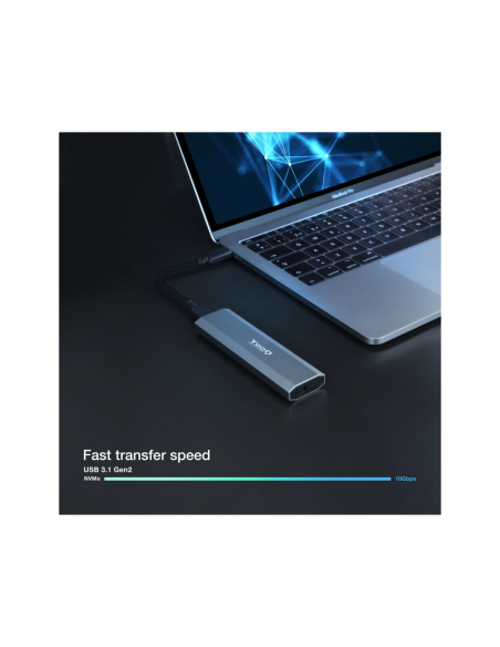 TooQ Shura Caja externa para unidad de estado sólido (SSD) Gris M.2