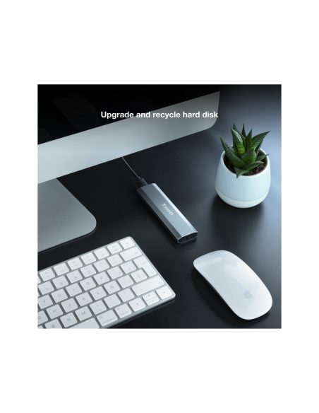 TooQ Shura Caja externa para unidad de estado sólido (SSD) Gris M.2