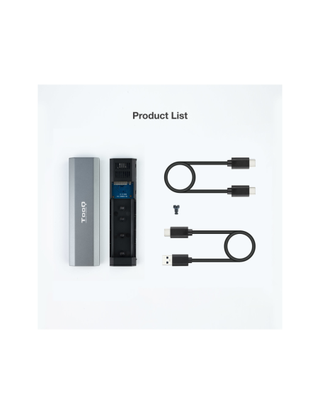 TooQ Shura Caja externa para unidad de estado sólido (SSD) Gris M.2
