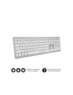 SUBBLIM Teclado Completo delgado inalámbrico Bluetooth Pure Extended Silver