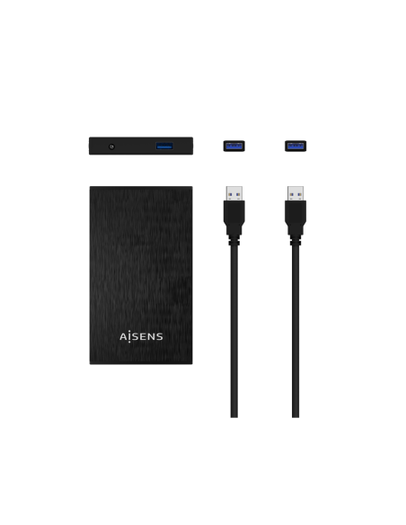 AISENS Caja Externa 2,5? ASE-2523B 9.5MM SATA a USB 3.0/USB3.1 GEN1, Negra