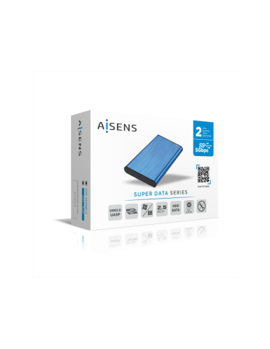 AISENS Caja Externa 2,5" ASE-2525BLU 9.5mm SATA a USB 3.0/USB3.1 Gen1, Azul