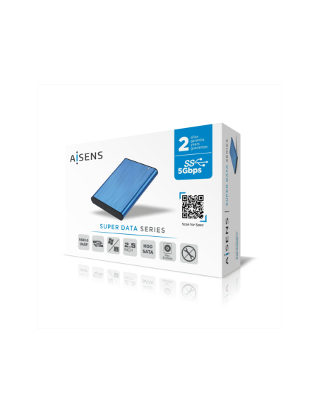 AISENS Caja Externa 2,5" ASE-2525BLU 9.5mm SATA a USB 3.0/USB3.1 Gen1, Azul