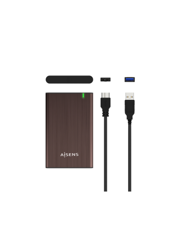 AISENS Caja Externa 2.5" ASE-2525BWN 9.5 mm SATA A USB 3.0/USB 3.1 Gen1, Marron